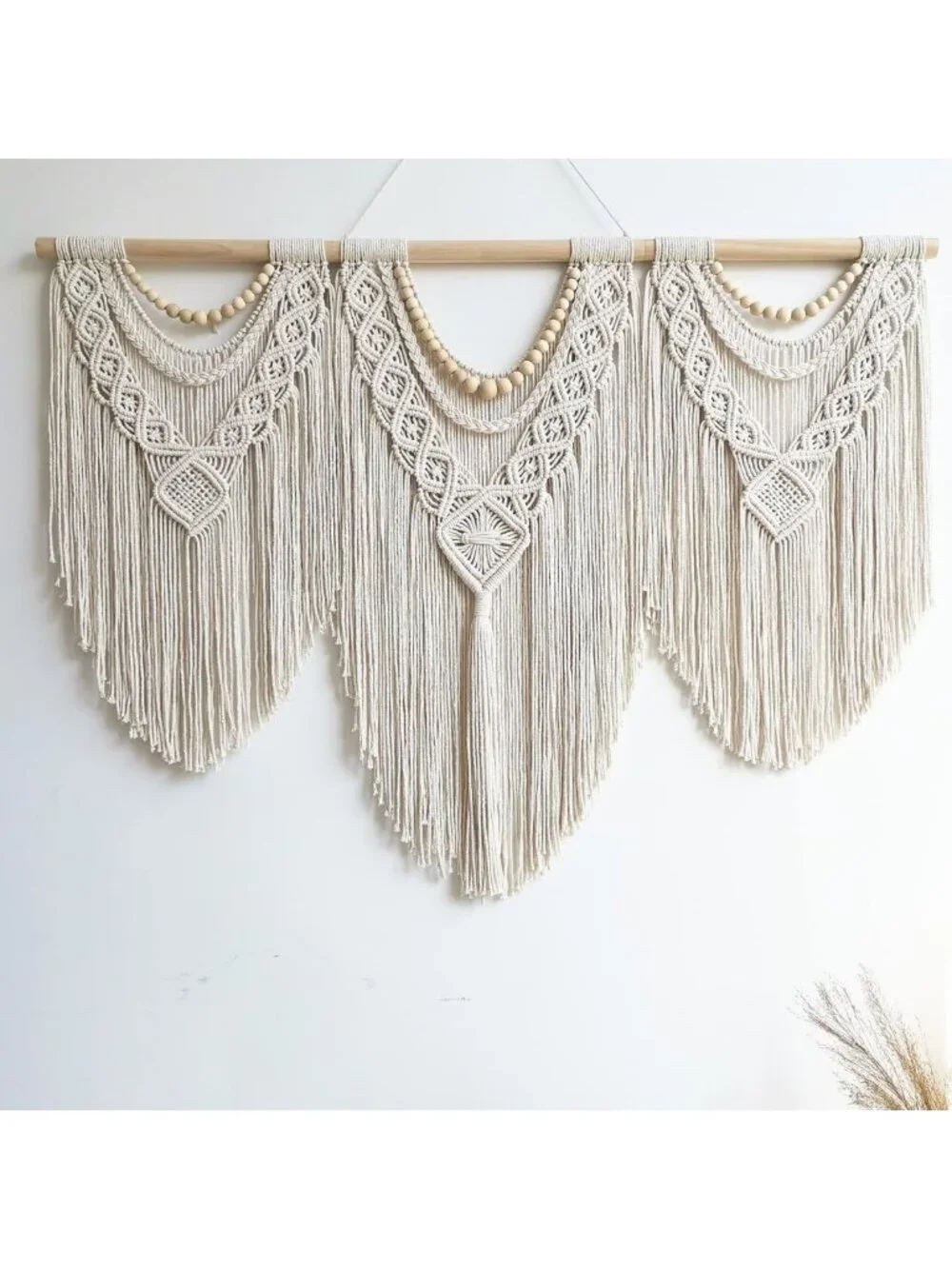 Large Macrame Wall Hanging - Boho Tapestry Decor Art for Bedroom & Living Room